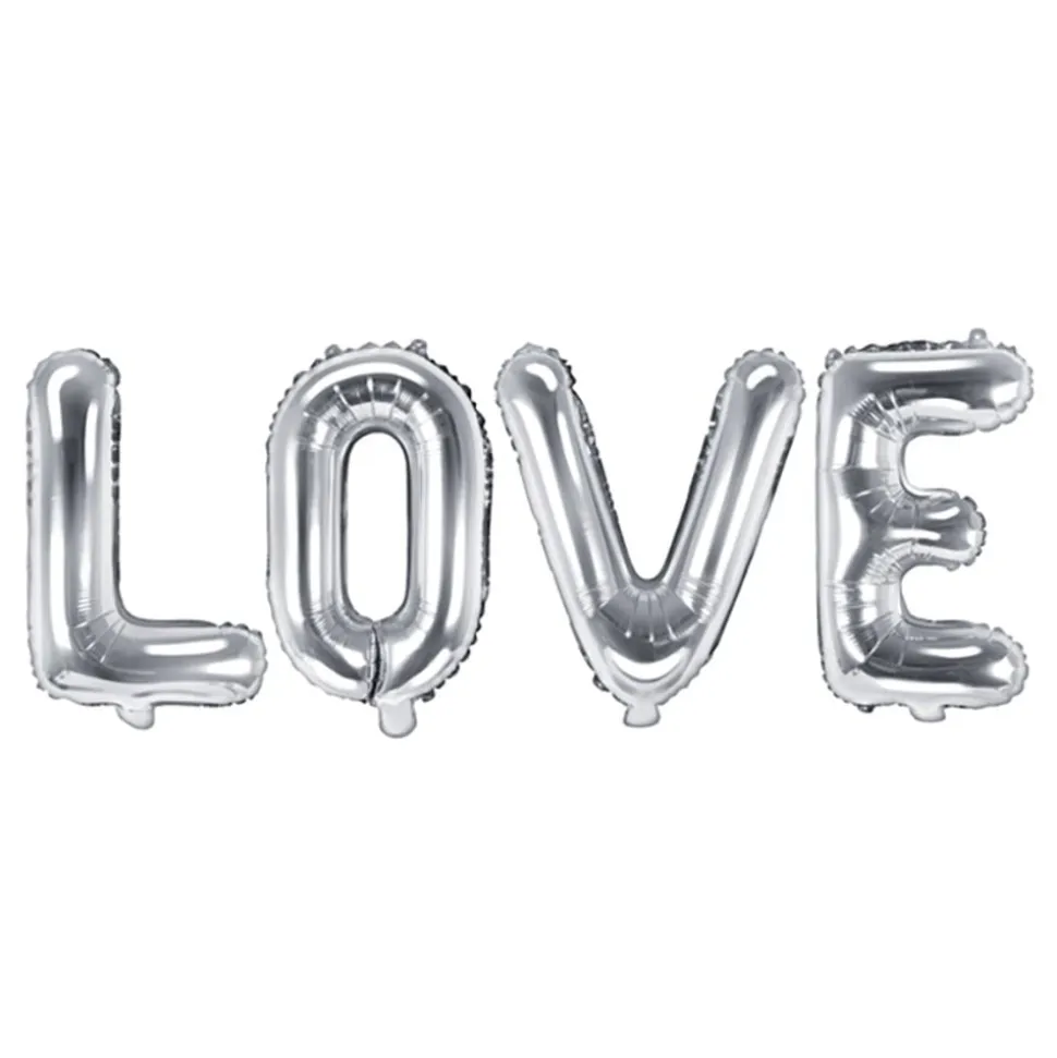 Foil Balloon Love Silver