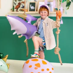 Folieballlong Dinosaur Lilla