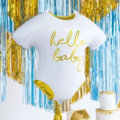 Folieballong Baby Body Hvit/Gull