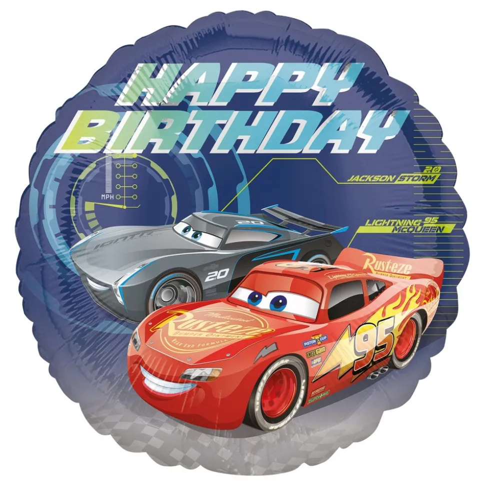 Folieballong Biler/Cars Happy Birthday