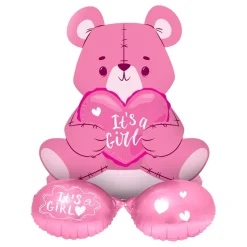 Folieballong Bjørn It's a Girl Rosa