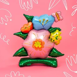Folieballong Blomster med Base
