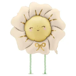 Folieballong Blomst med Ben Beige