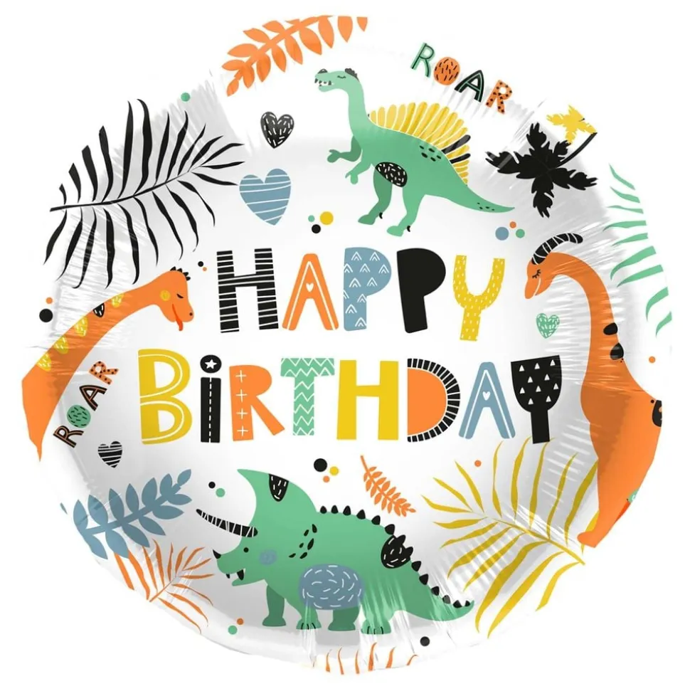 Folieballong Dino Roar Happy Birthday