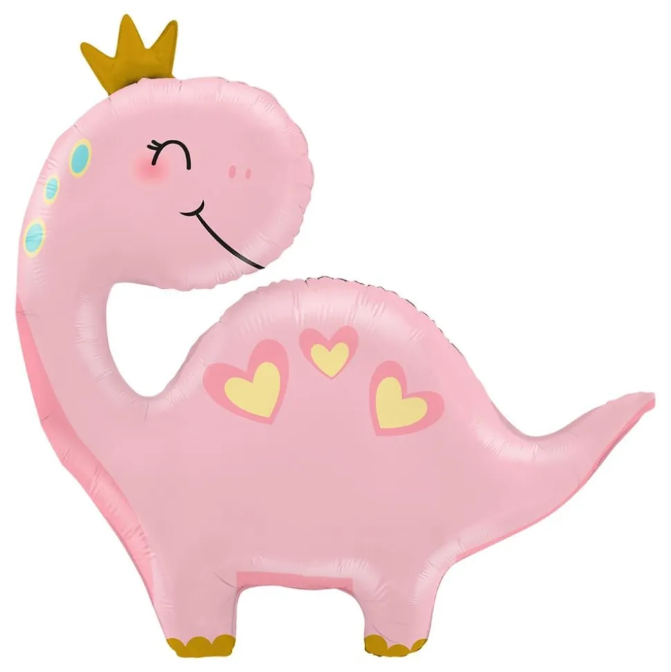 Folieballong Dinosaur Rosa