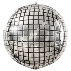 Folieballong Discokule Sølv