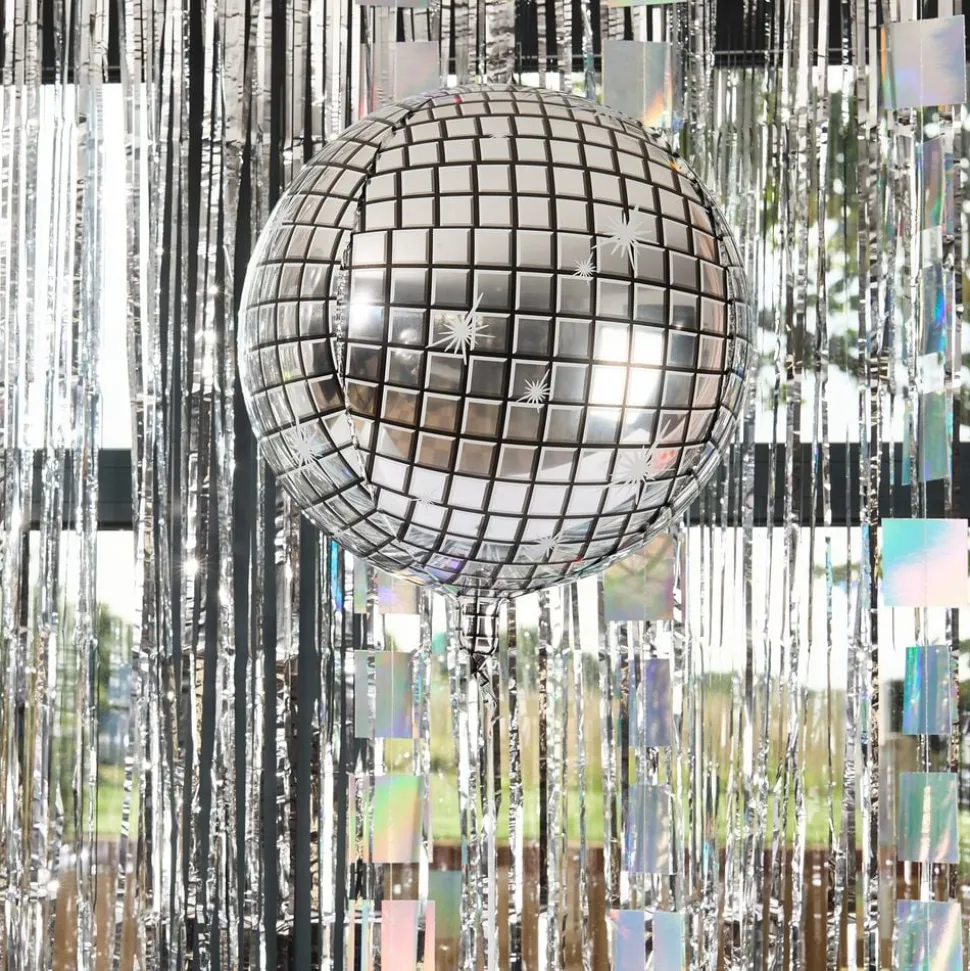 Folieballong Discokule Sølv