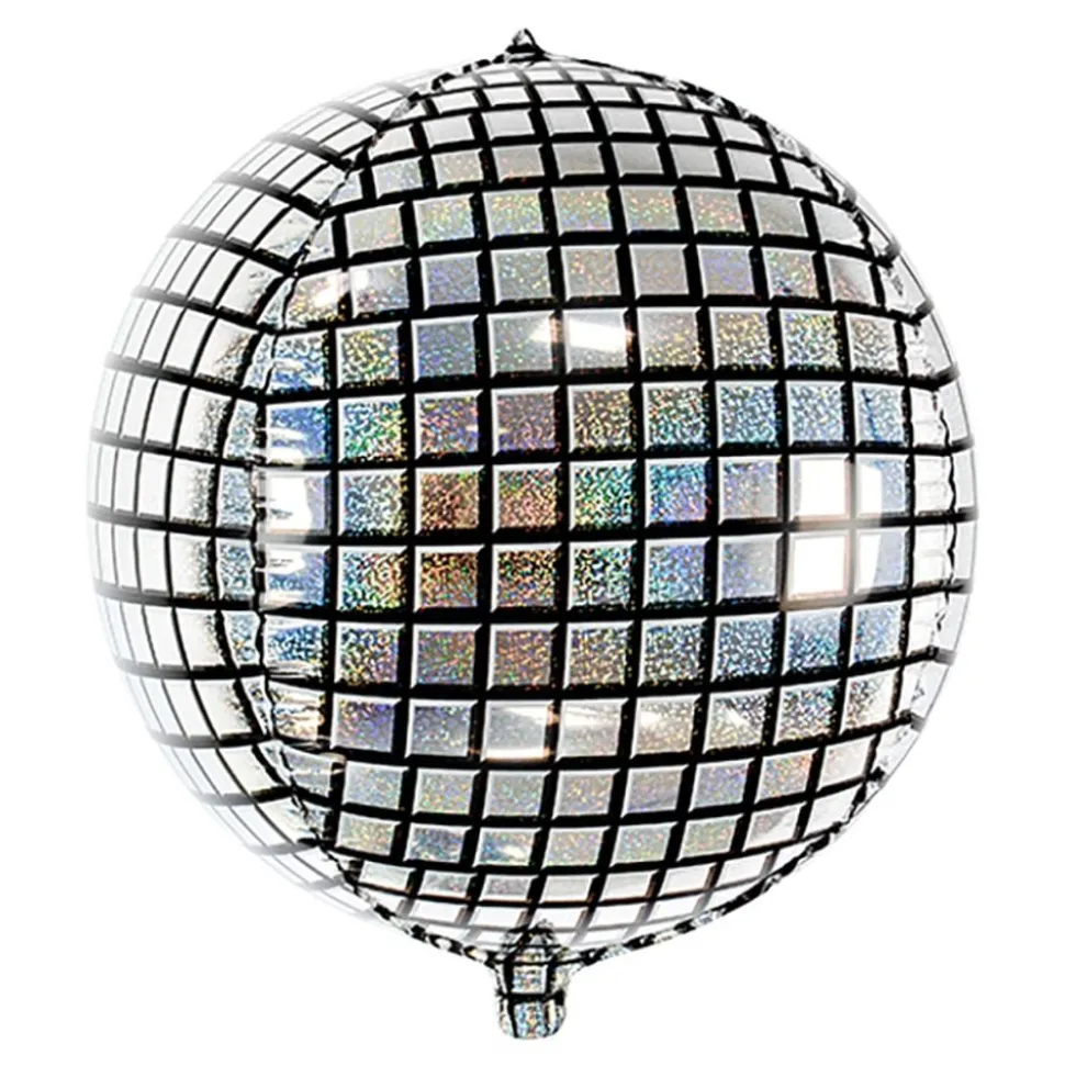 Folieballong Discokule Sølv Holografisk