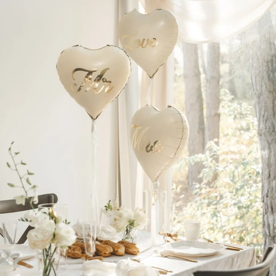 Folieballonger Hjerte Mr & Mrs