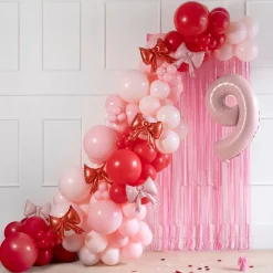Folieballonger Sløyfer for Ballongbue Pudderrosa
