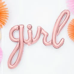 Folieballong Girl Roségull