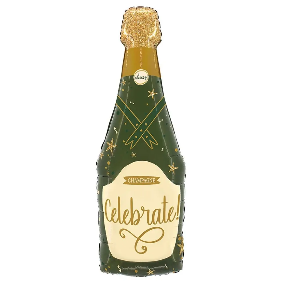 Folieballong Glitrende Champagneflaske