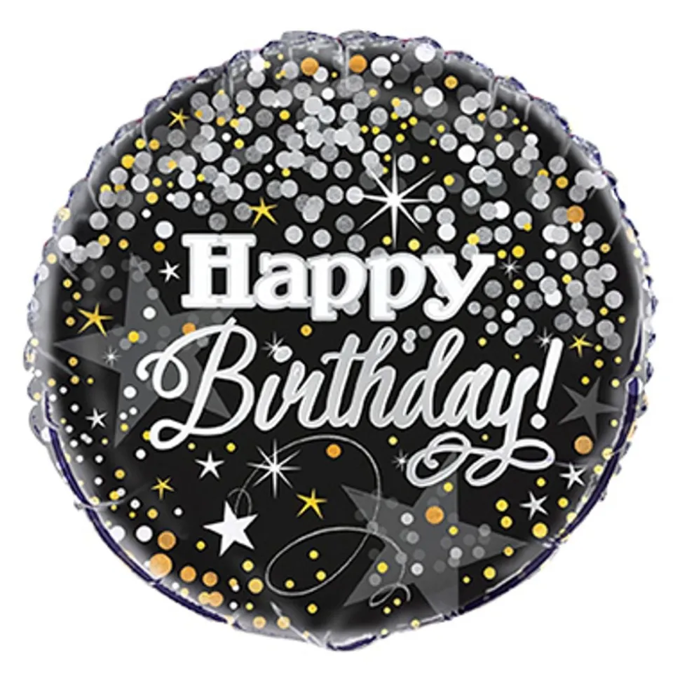 Folieballong Glitter Happy Birthday