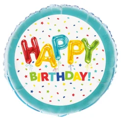 Folieballong Happy Birthday Konfetti