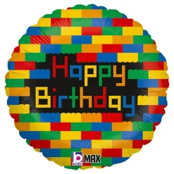 Folieballong Happy Birthday Byggeklosser
