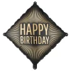 Folieballong Happy Birthday Svart/Gull