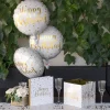 Folieballong Happy Birthday Hvit/Gull