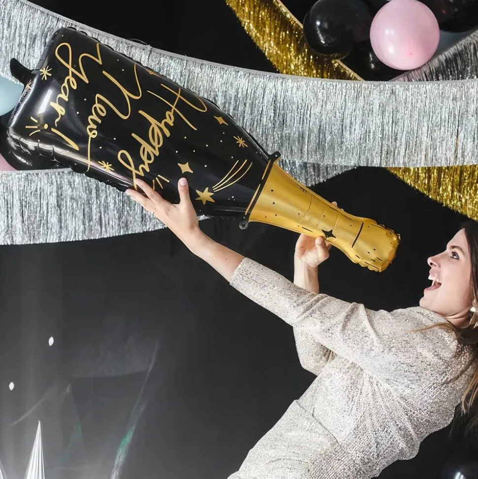 Folieballong Happy New Year Champagneflaske
