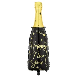 Folieballong Happy New Year Champagneflaske
