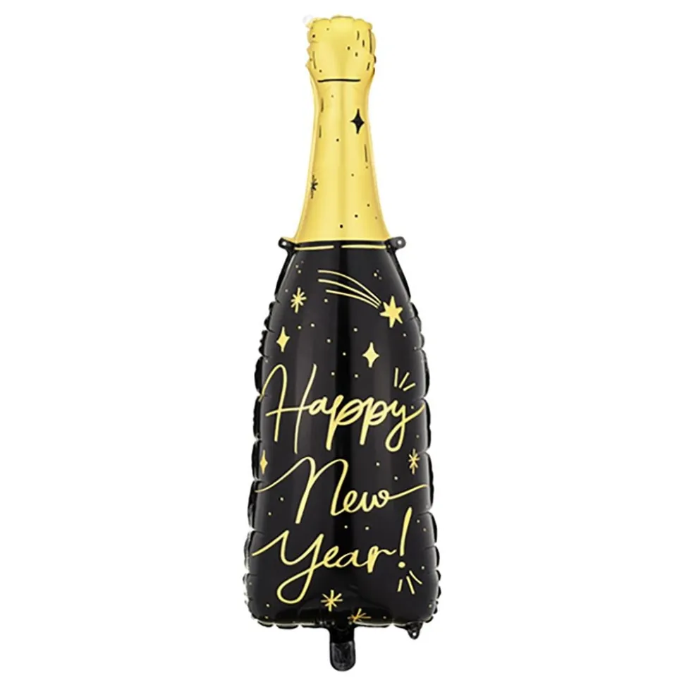 Folieballong Happy New Year Champagneflaske