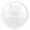 Folieballong Happy Wedding Day Hvit