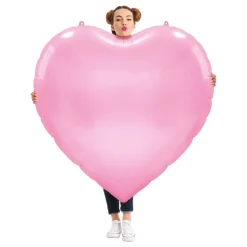 Folieballong Hjerteformet XXL Rosa