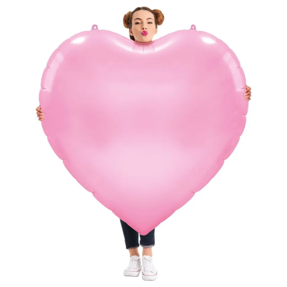 Folieballong Hjerteformet XXL Rosa