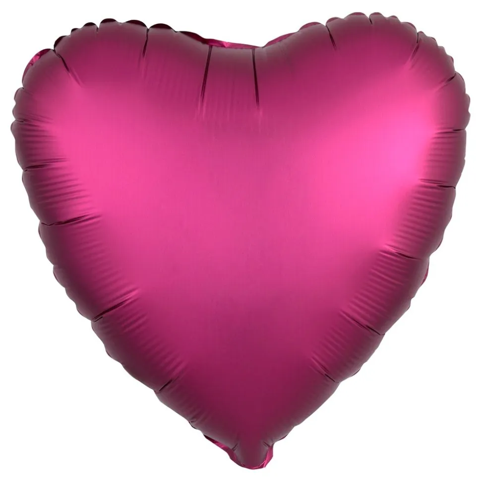 Folieballong Hjerte Silke Granateple