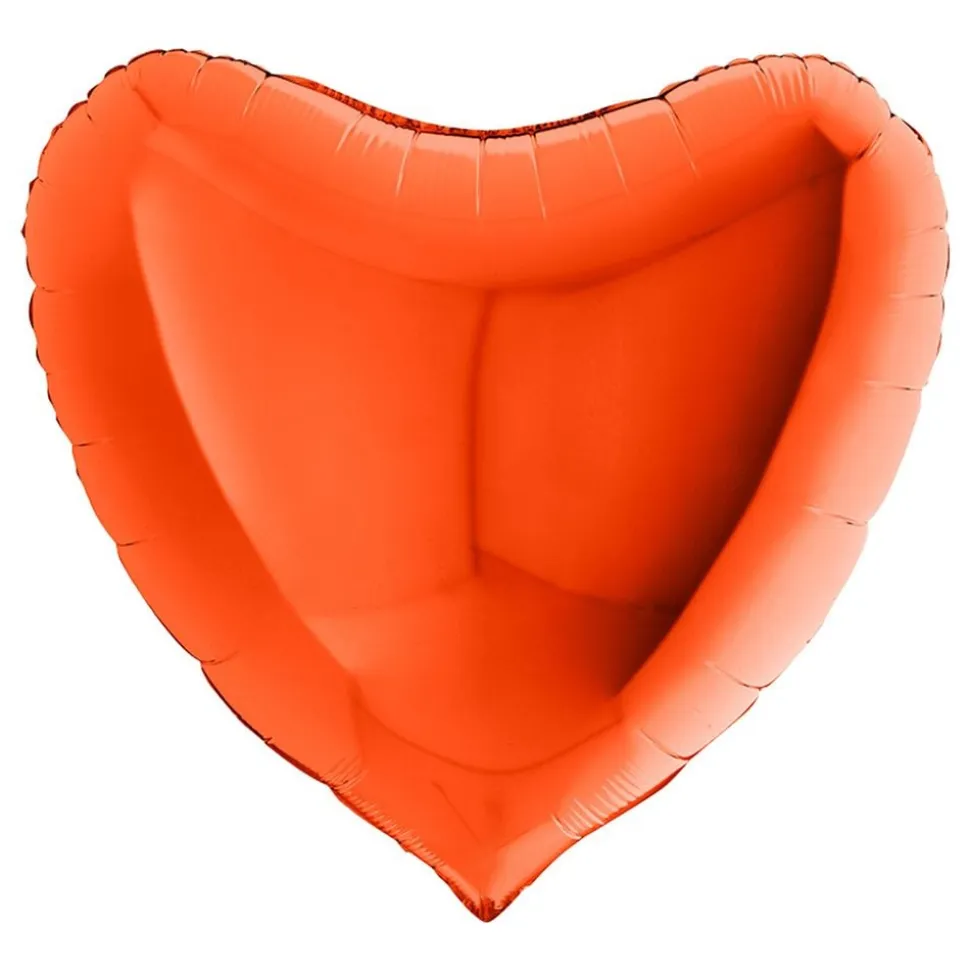 Folieballong Hjerte Stor Oransje