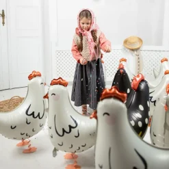 Folieballong Høne Hvit
