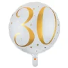 Folieballong 30 Hvit/Gull
