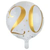 Folieballong 20 Hvit/Gull