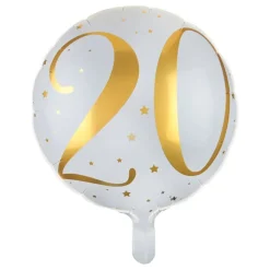 Folieballong 20 Hvit/Gull