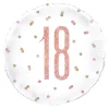 Folieballong 18 Hvit/Roségull Prikkete