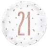 Folieballong 21 Hvit/Roségull Prikkete