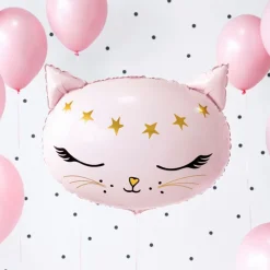 Folieballong Katt Rosa