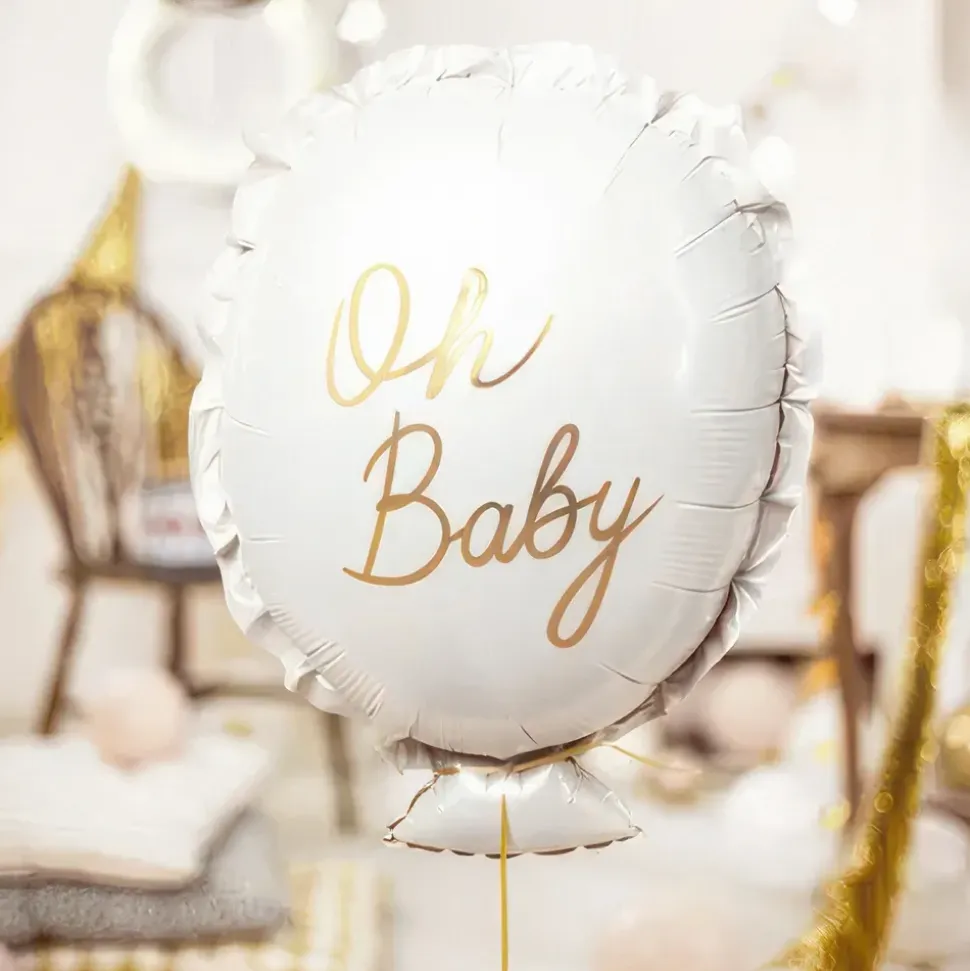 Folieballong Oh Baby Hvit