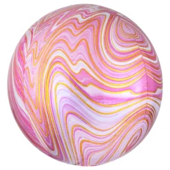 Folieballong Orbz Marmor Rosa