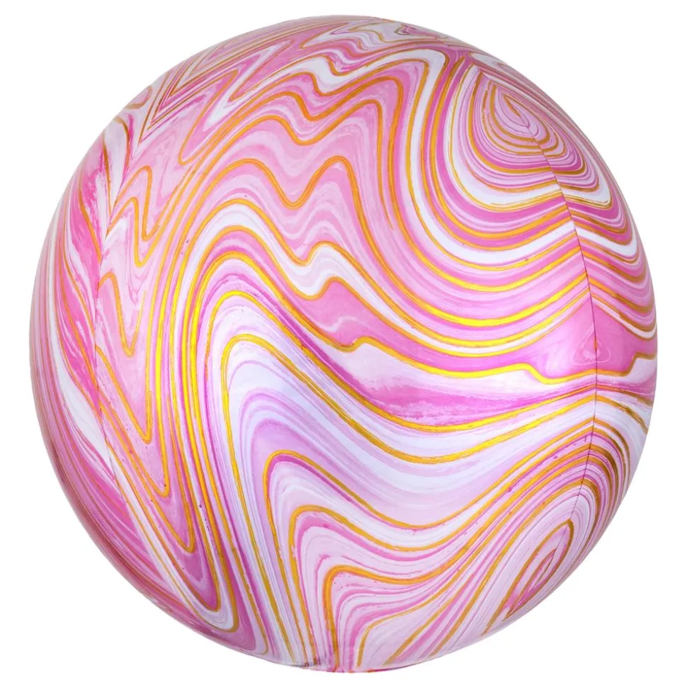Folieballong Orbz Marmor Rosa