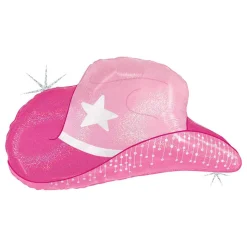 Folieballong Rosa Cowgirl-hatt