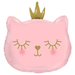 Folieballong Rosa Katt Prinsesse