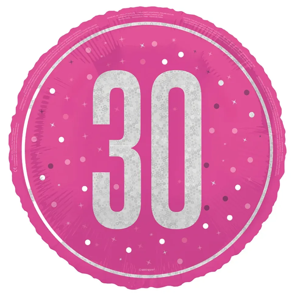 Folieballong 30 Rosa/Sølv