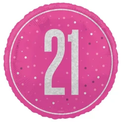 Folieballong 21 Rosa/Sølv