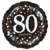 Folieballong Rund Sparkling Birthday 80