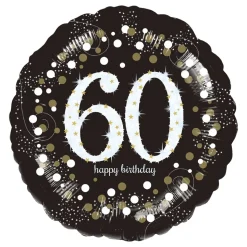 Folieballong Rund Sparkling Birthday 60