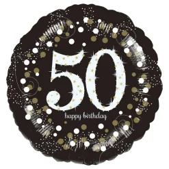 Folieballong Rund Sparkling Birthday 50