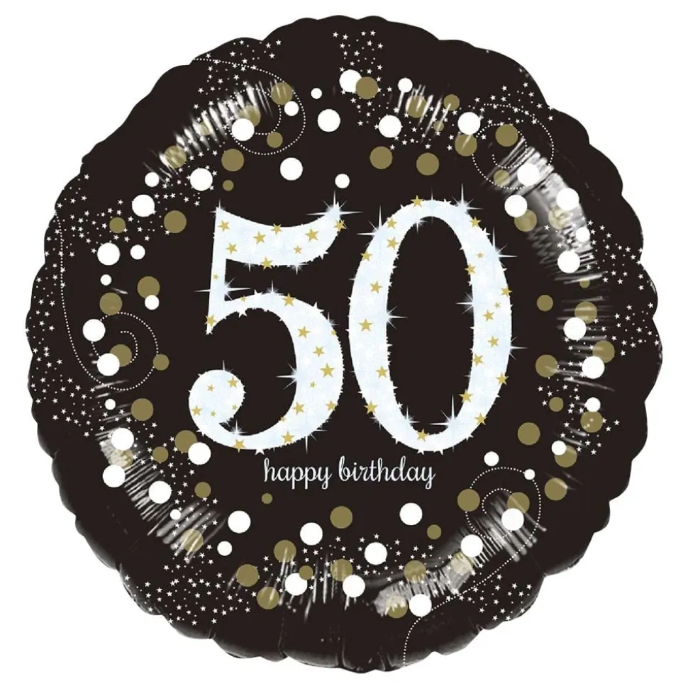 Folieballong Rund Sparkling Birthday 50