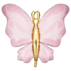 Folieballong Sommerfugl Rosa