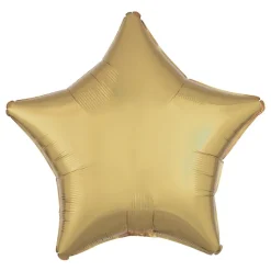 Folieballong Stjerne Hvit Gull Metallic