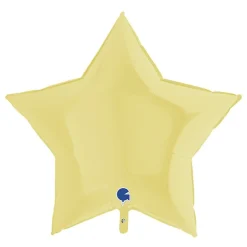 Folieballong Stjerne Pastellgul Matt